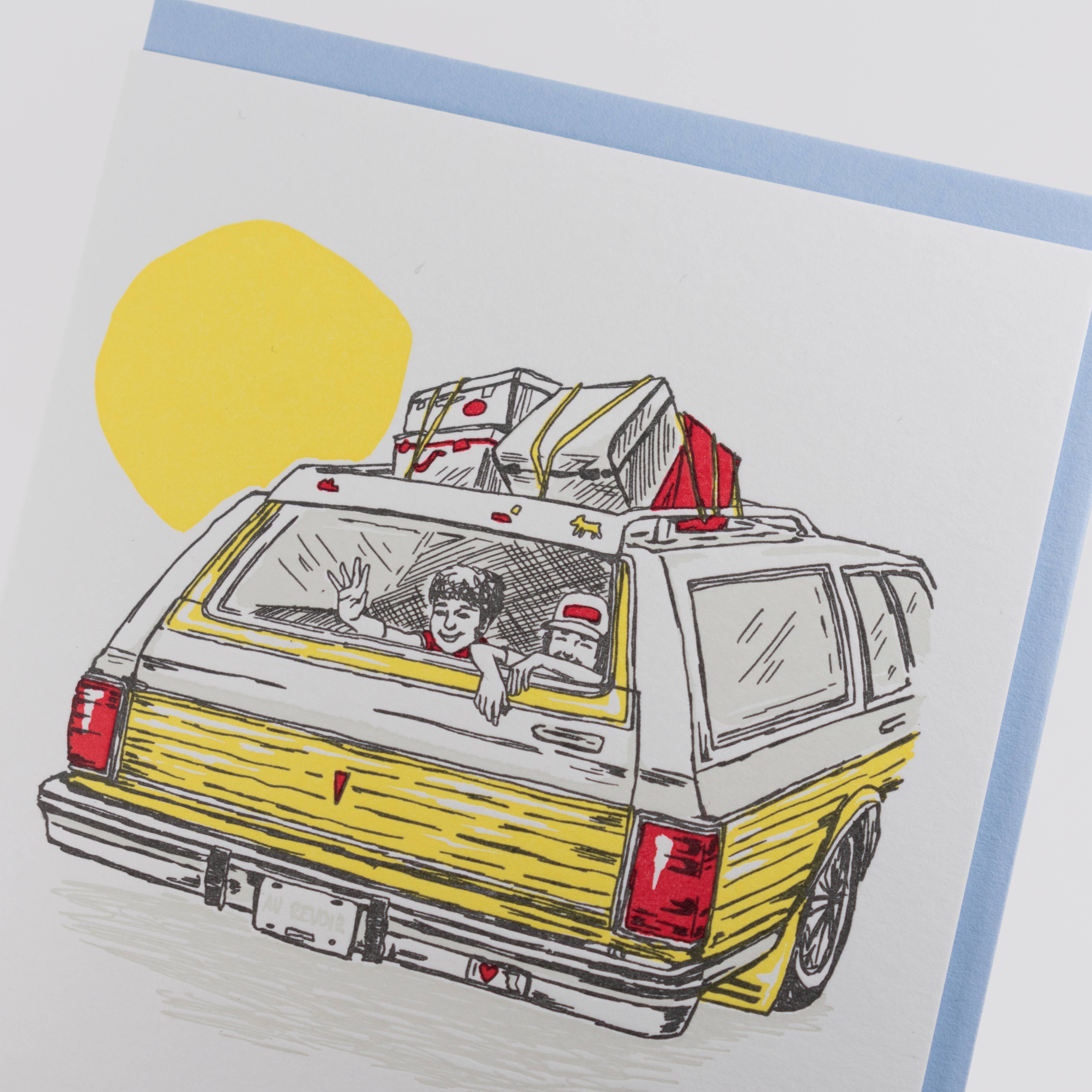 Porchlight Press Letterpress - Wholesale Travel Card - Bon Voyage Throwback Card1