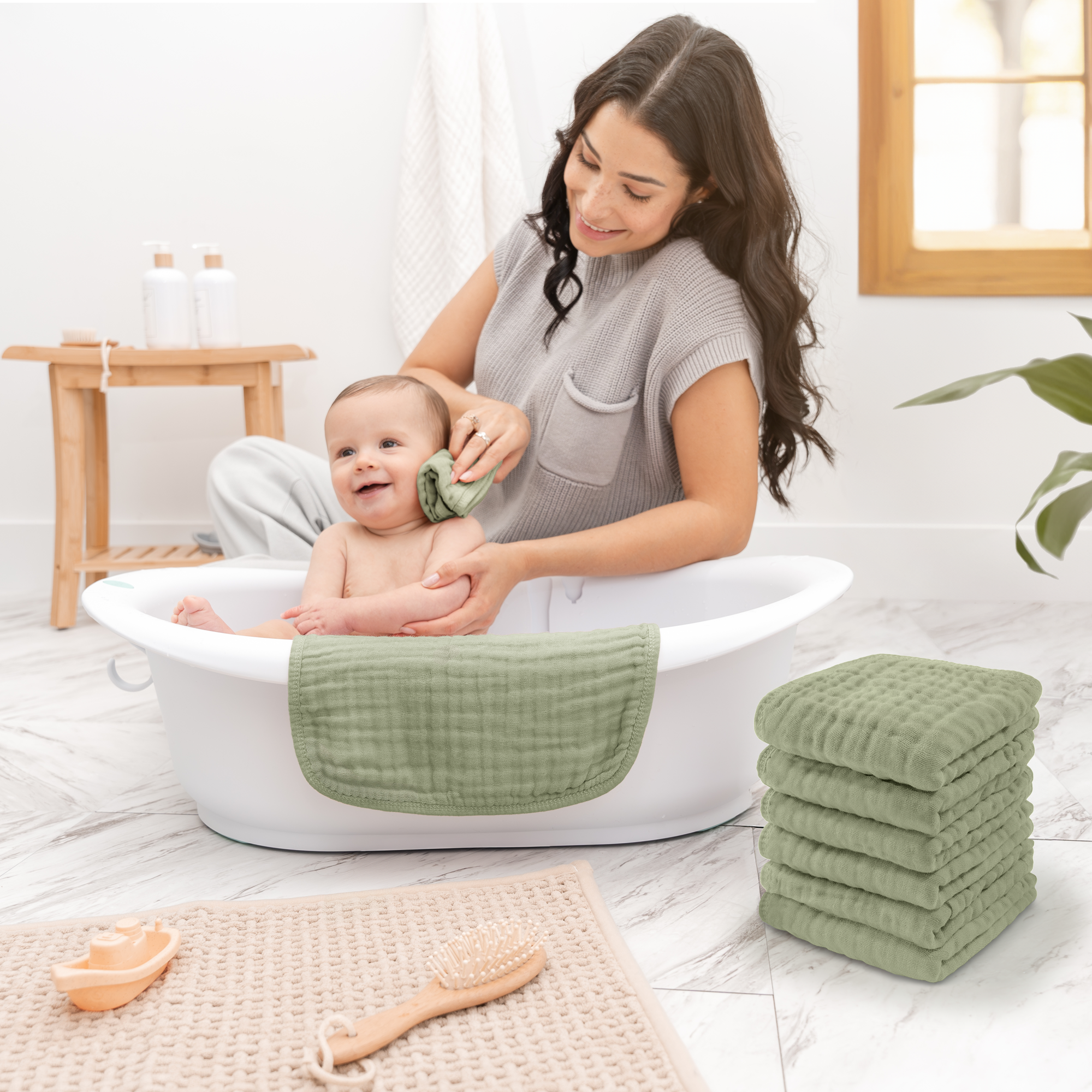 Comfy Cubs – wholesale Wash cloth – Child & baby – Muslin Baby Washcloths, Soft 10"x10" Cotton by Comfy Cubs18