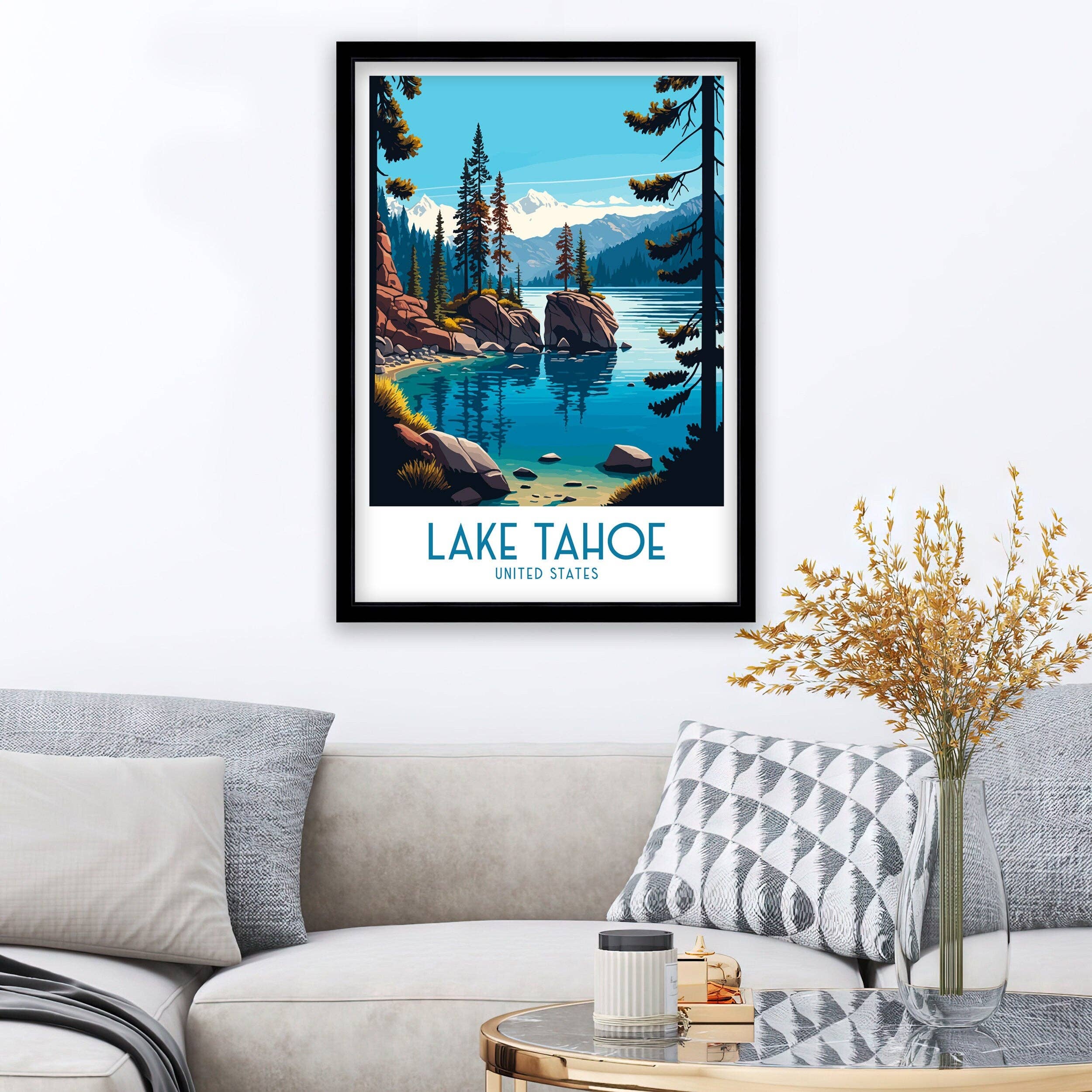 InkNPrintz – wholesale Art print – Lake Tahoe Travel Poster5