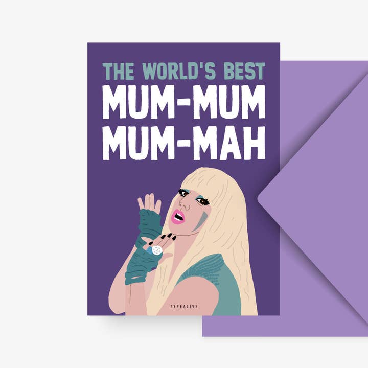 Ansichtkaart « World's Best Mum-Mum-Mum-Mah » voor wholesale door typealive