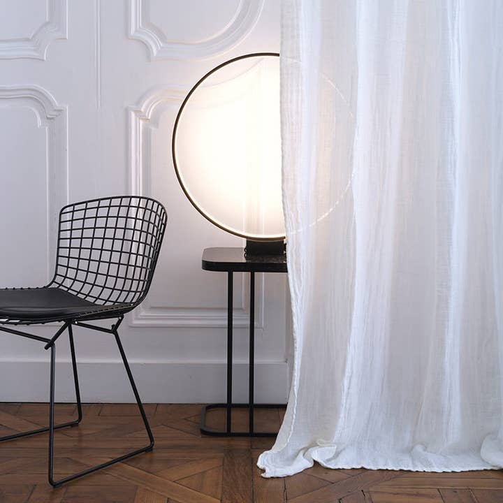 Gaspard curtain in washed white linen 137X275 CM for wholesale by Maison d'été