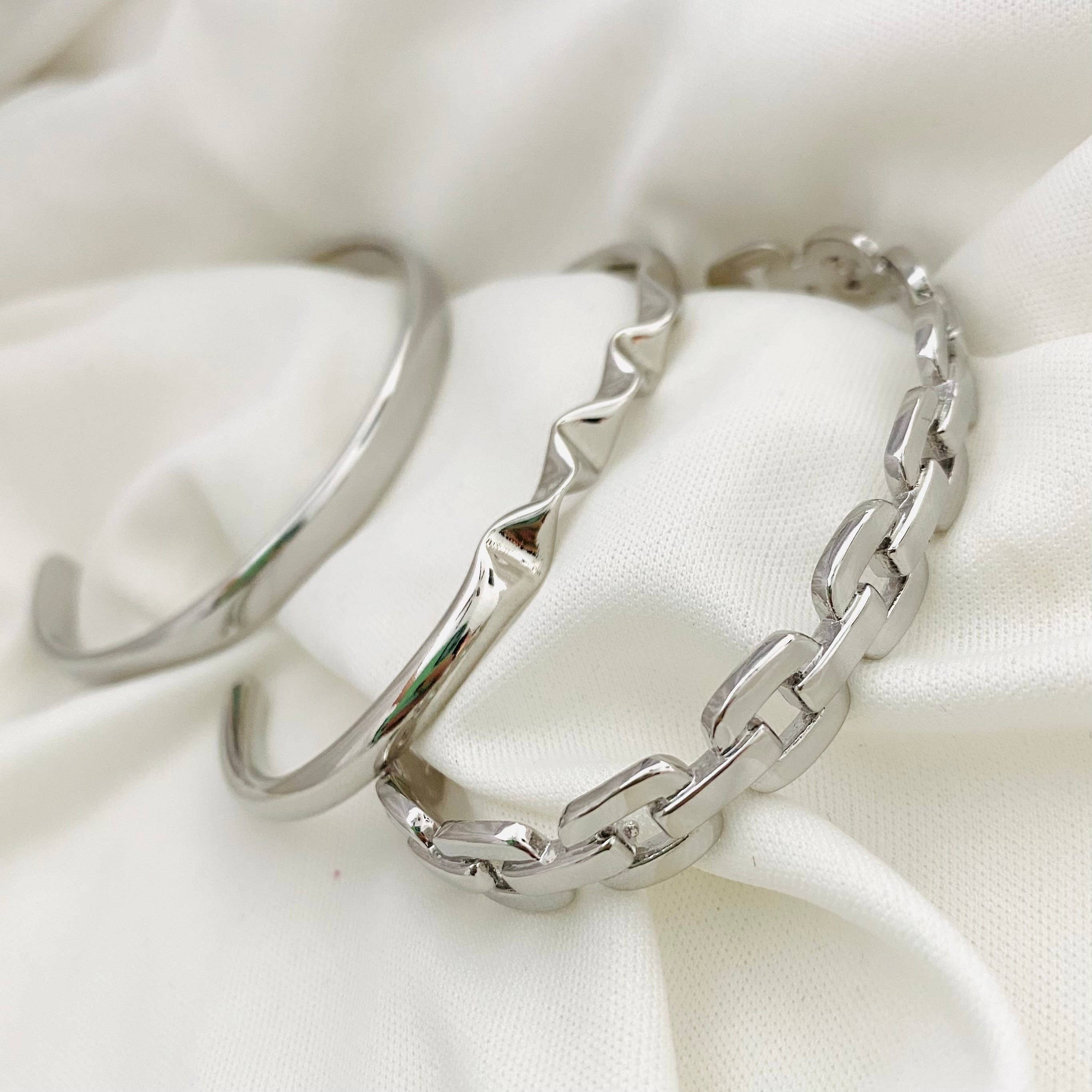 Housegoldjewelry - Venta al por mayor Brazalete - Brazaletes de plata, brazaletes de plata clásicos, brazalete de plata diseñado, brazalete de eslabones cuadrados, brazalete liso, brazalete de uso diario6