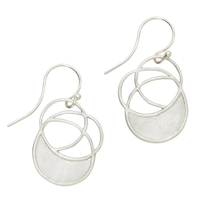 Petites boucles d'oreilles plates en spirale pour la vente par Julia Britell Design