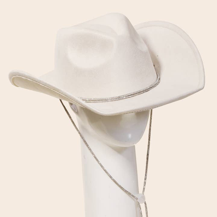 Rhinestone Rope Strap Western Cowboy Hat for wholesale by Anarchy Street