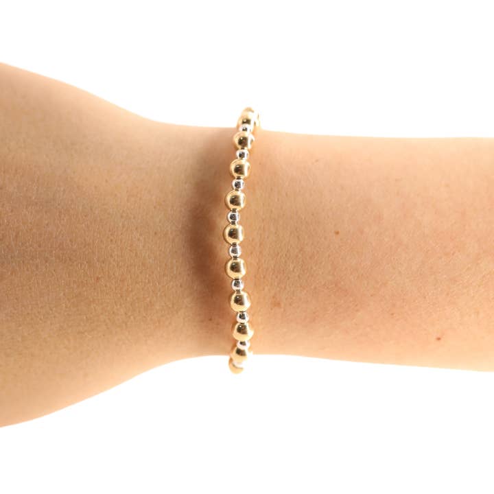 Beaded Blondes - Wholesale Beaded Bracelet - Katy Bracelet in Gold with Silver1