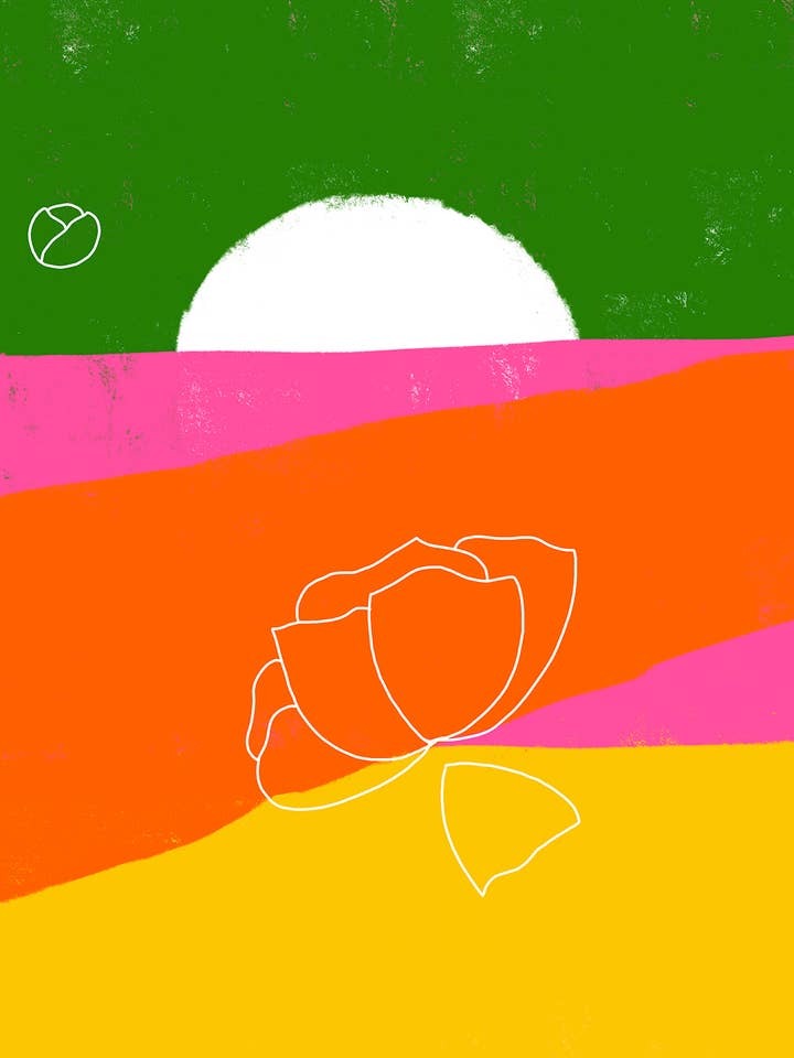 Horizon Poppy V Fine Art Print for wholesale by Robin Keys Design