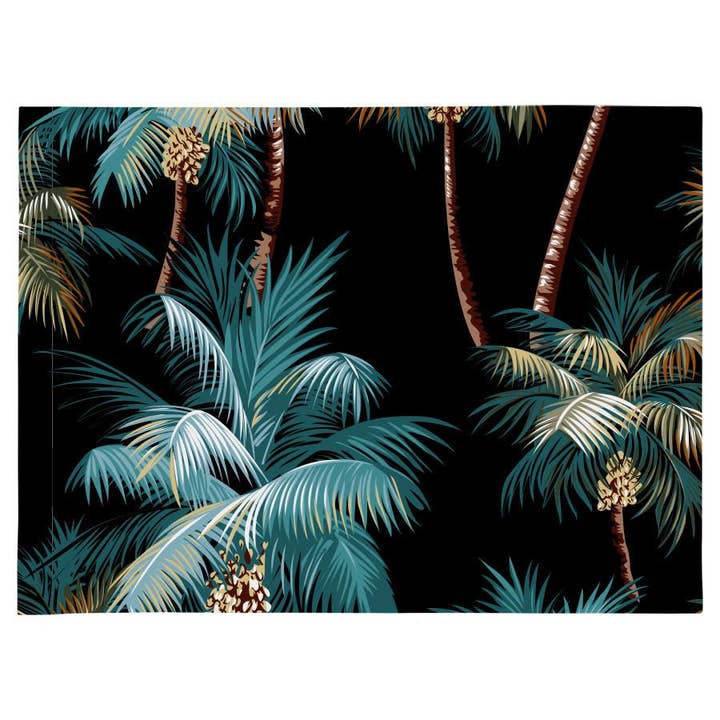 Placemat set of 4-Palm Trees Black-46cm x 33cm for wholesale by Escape To Paradise