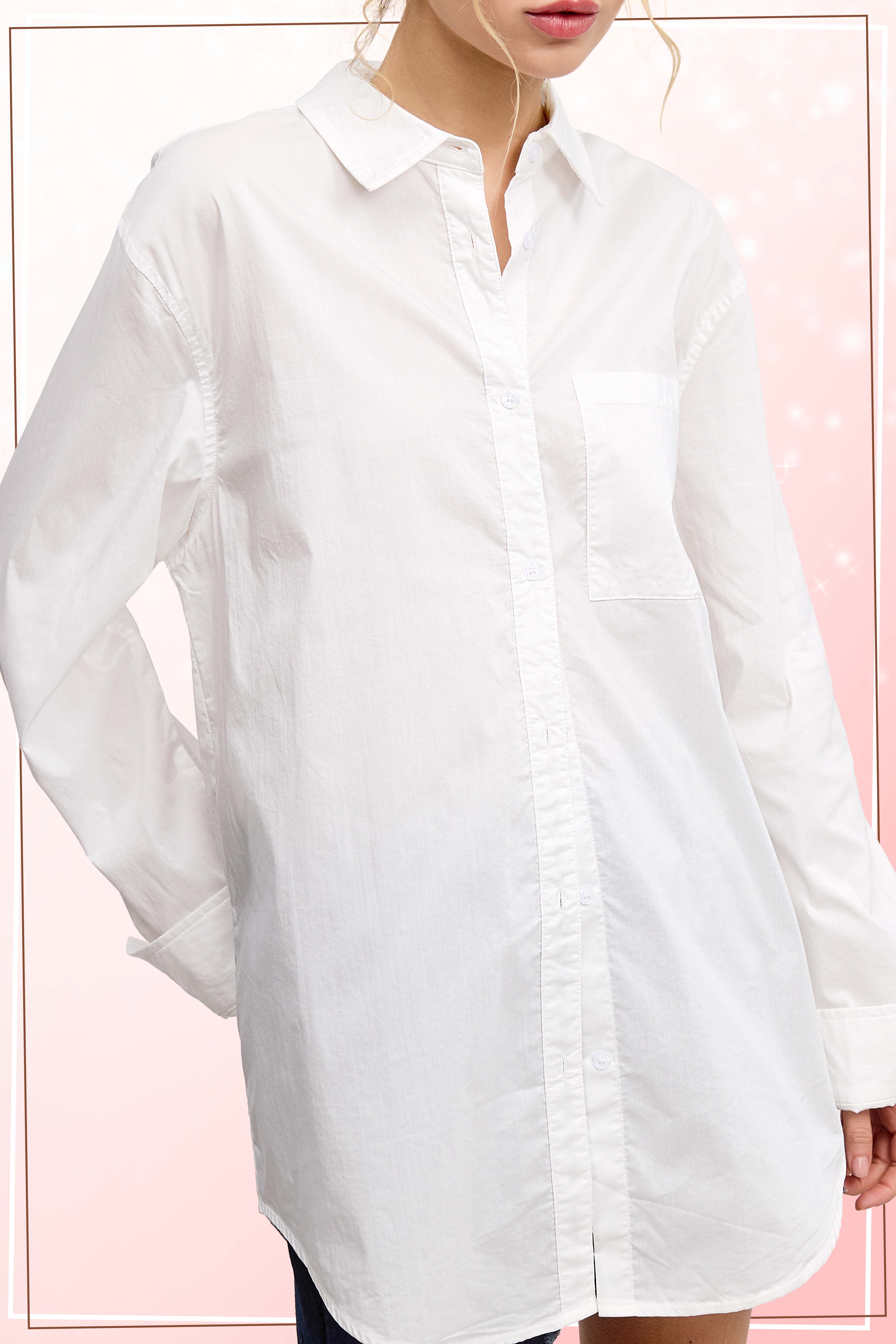 La Miel - Vente Chemise à col boutonné – femme - SRT7809-Chemises Classiques en Popeline à Col et Boutons14