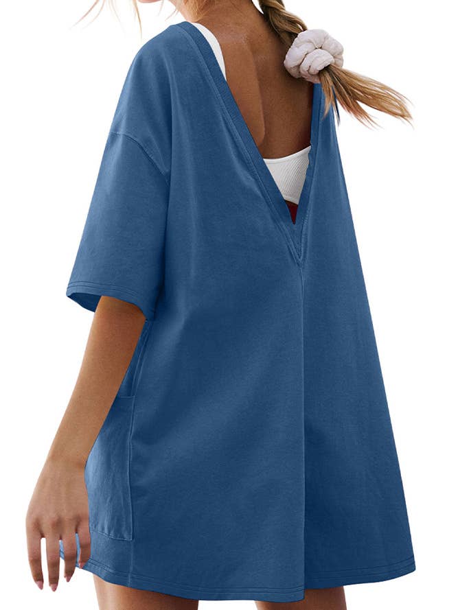 UNISHE - Wholesale Romper - Women's - Backless V Neck Short Sleeves Loose Pockets Romper ASJP07915