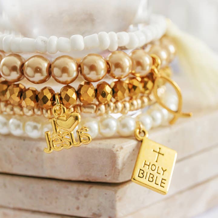 Bohemian Bracelets - Wholesale Jewelry Set - Handmade Beaded Bracelets Set - Faith 3