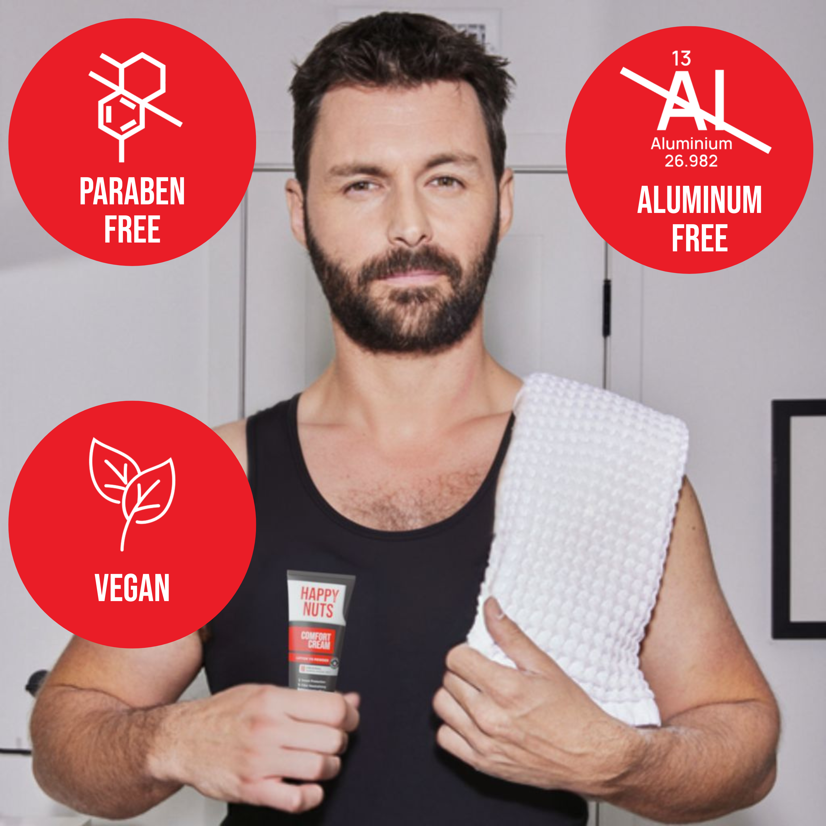 Happy Innovations - Wholesale Deodorant - Men's - Happy Nuts Comfort Cream - 2.25oz2