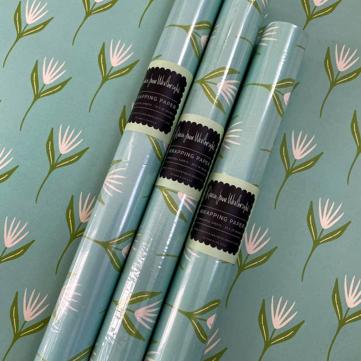 Rebecca Jane Woolbright - Wholesale Flat Wrap - Step Into Spring Wrapping Paper –Floral Gift Wrap (2 Sheets)5