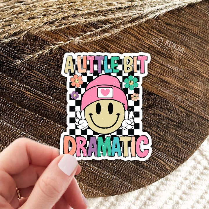 A Little Bit Dramatic Retro Stickers and Magnets for wholesale by Kenjia Design