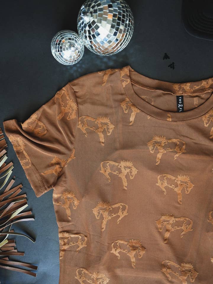 2 Fly Co - Wholesale T-Shirt - Women's - BUCK FIFTY TEE *SADDLE