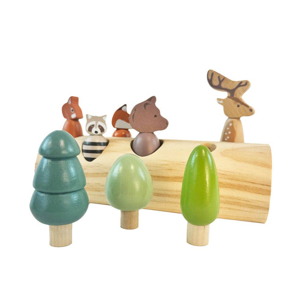 Egmont - Wholesale Wood Toy - Kids - Forest Animals In A Log2