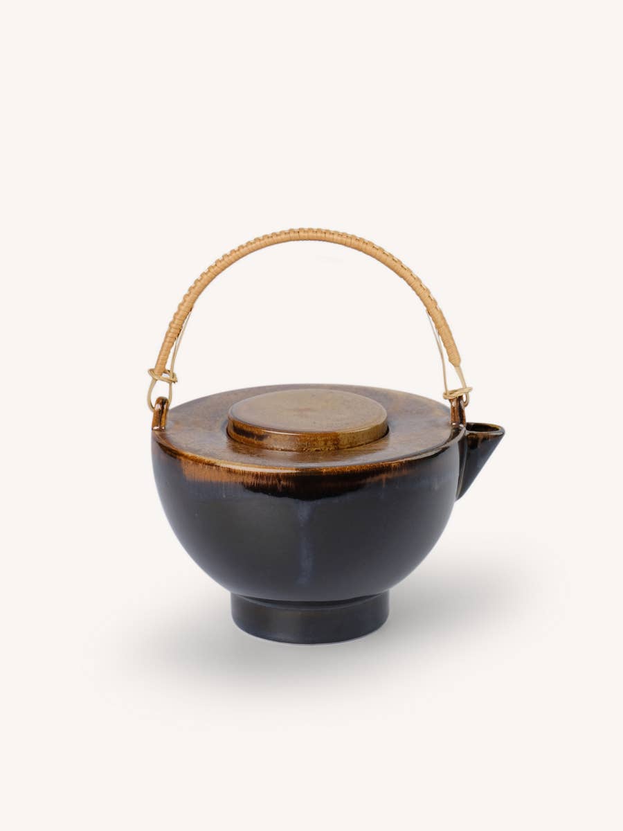 rivêt - L'Indochineur - Wholesale Tea Set - Empreinte teapot with rattan handle0