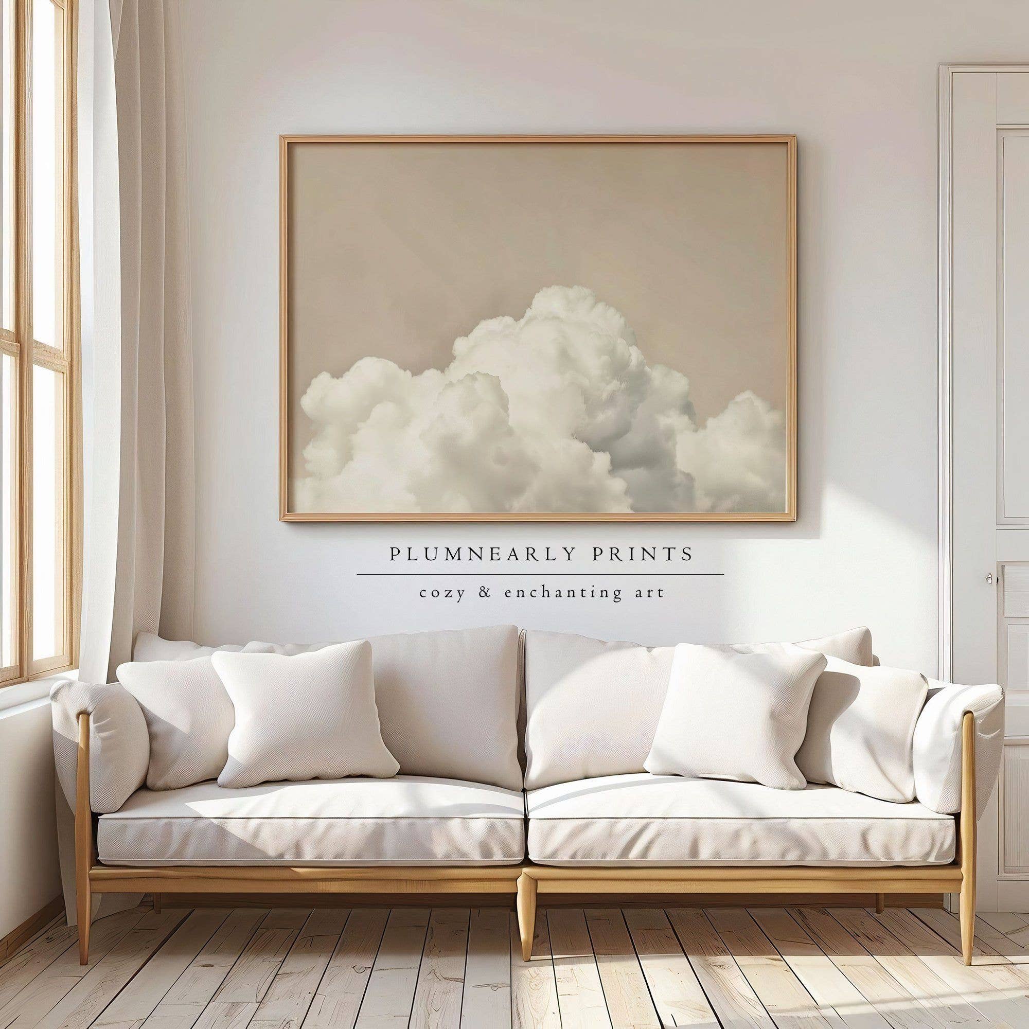 Plumnearly Prints - Wholesale Art Print - Neutral Beige Cloud Oil Painting Fine Art Print Poster 42