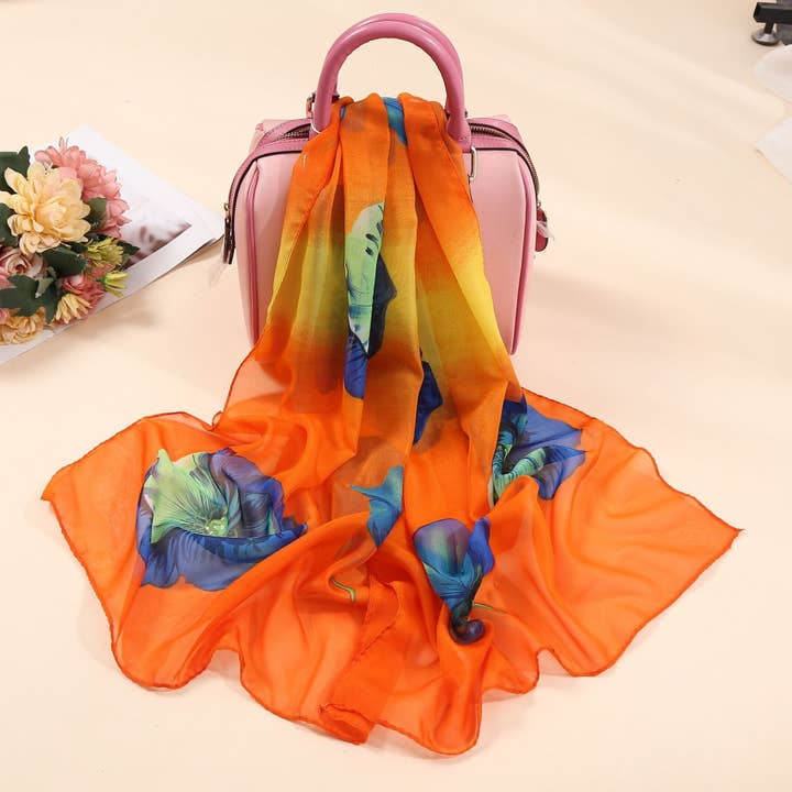 SALINA TRADING INC - Wholesale Scarf – Women's - Elegant Women Long Flower Printing Scarf22