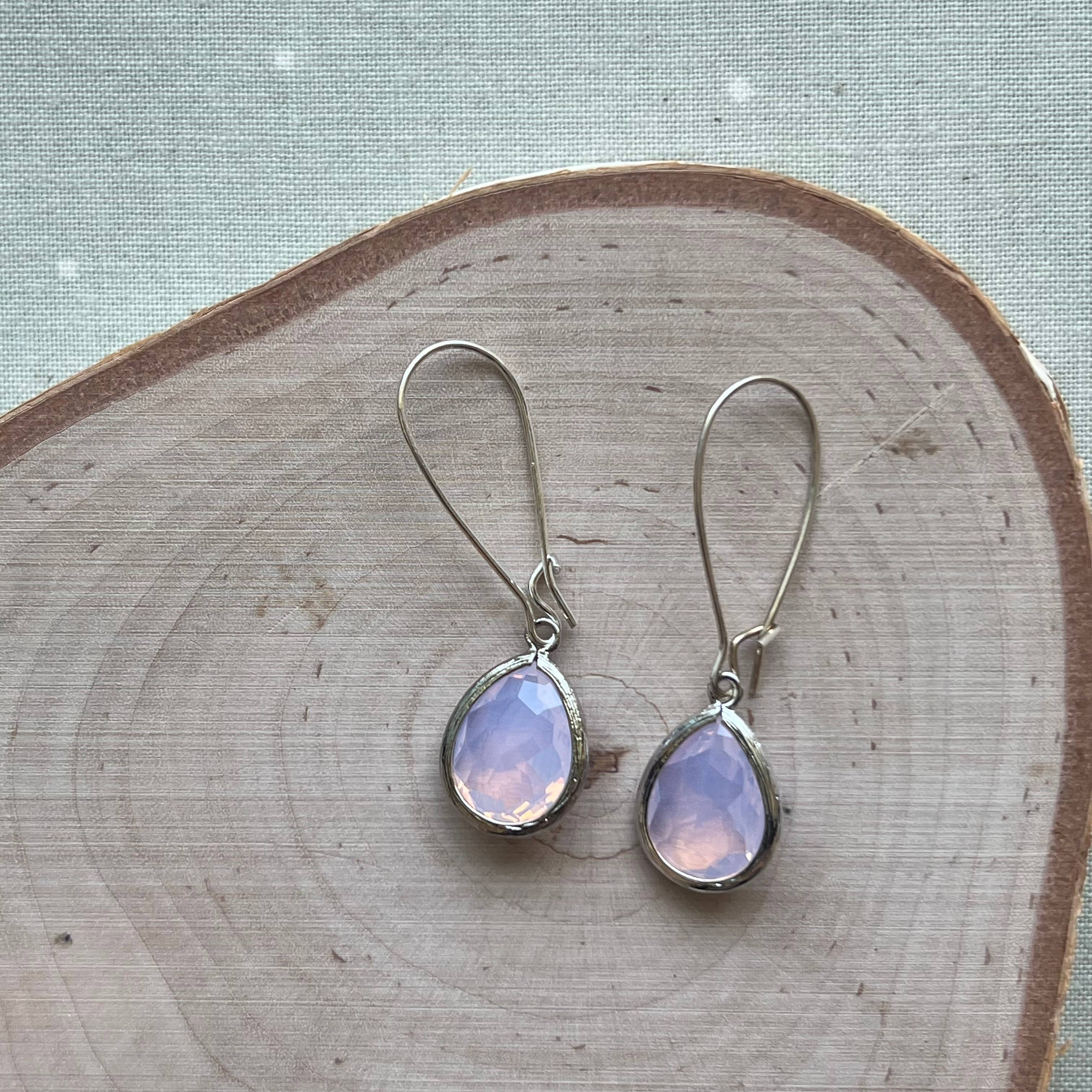 Dana Herbert - Wholesale Dangle Earrings - Silver Jane Bezel Glass Short Dangle Earrings14