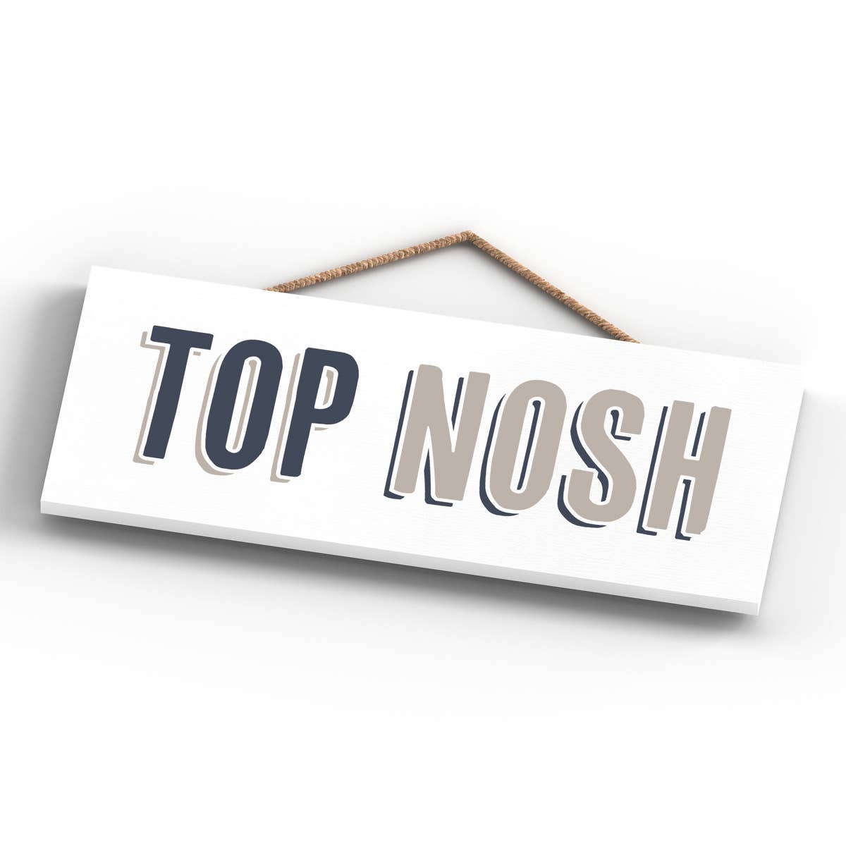 Vivid Squid Wholesale – wholesale Sign – P3414 - Top Nosh Modern Grey Typography Home Humour Wooden H3