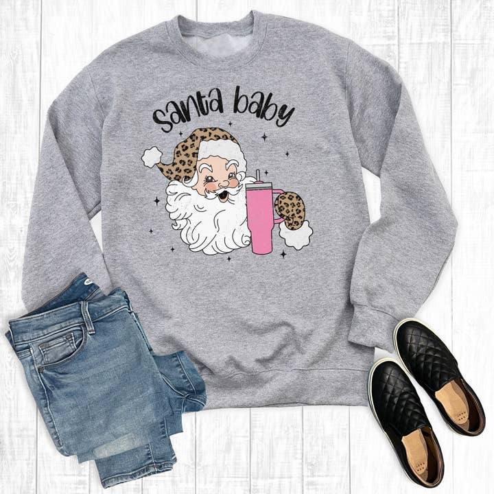 Felpa per bambini Christmas Leopard Santa per la vendita all'ingrosso da parte di The Way Down South