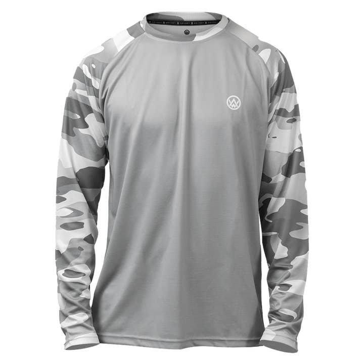 Arctic Camo Long Sleeve MTB Jersey (Sleeves Only Design) for wholesale by Odyssey Activewear