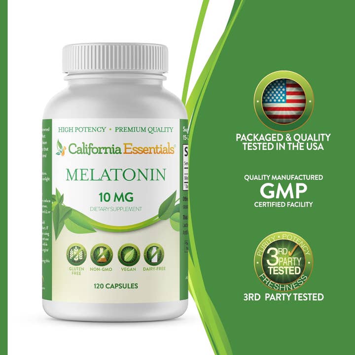 California Essentials - Wholesale Oral Supplement/Vitamin - Melatonin Natural Sleep Aid Supplement - 10mg Gluten Free4