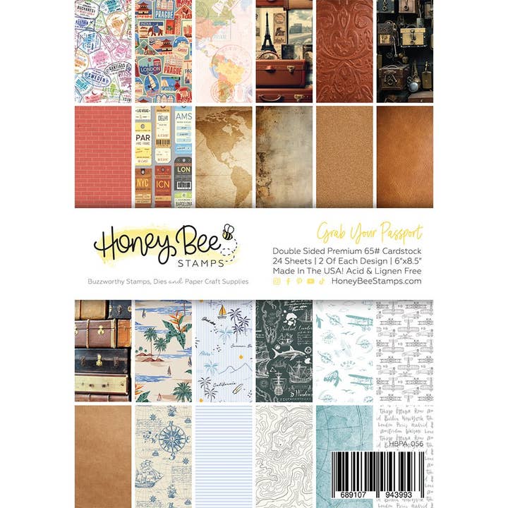 Pak Je Paspoort Papierblok 6x8.5 - 24 Dubbelzijdige Vellen voor wholesale door Honey Bee Stamps