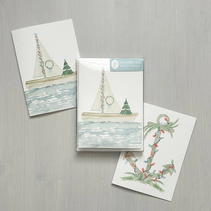 Flotilla Coastal Holiday Cards - Box Set Stationery for wholesale by Printed Hues