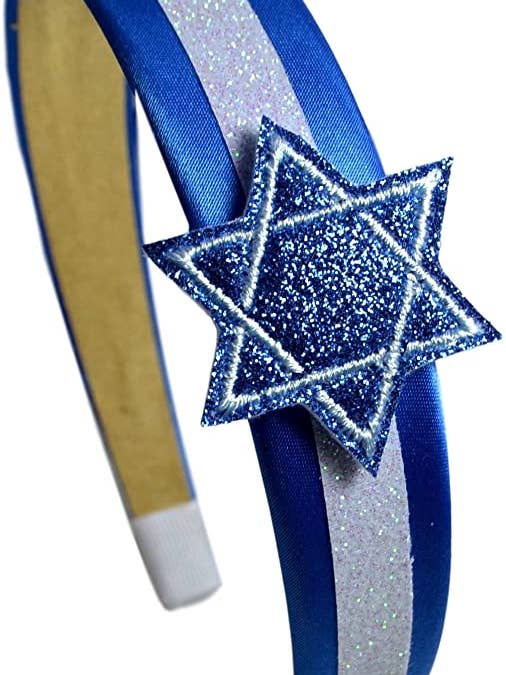 Sparkling Star of David Arch Hanukkah Headband por atacado de Funny Girl Designs