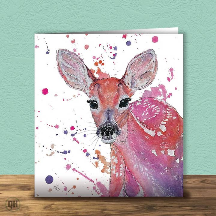Akvarellhjort - Elizabeth Grant Konstkort för wholesale av Quitting Hollywood
