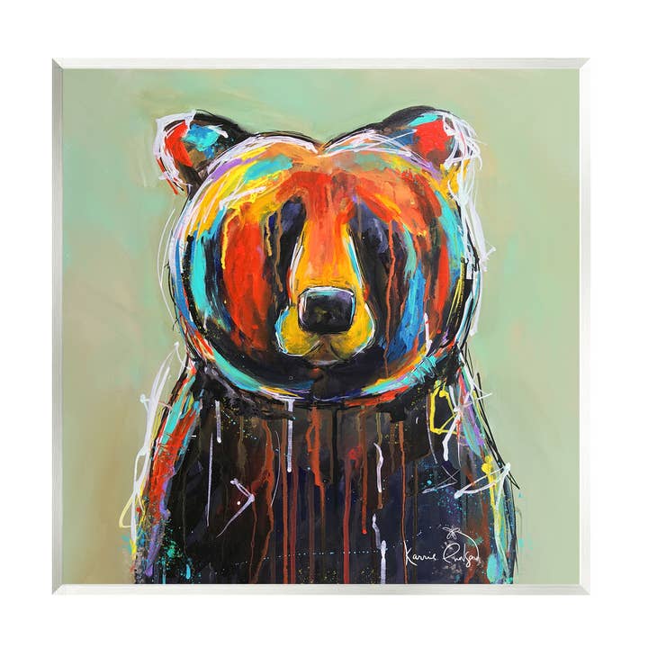 Abstract Urban Bear Graffiti Plaque Art for wholesale by Stupell Industries