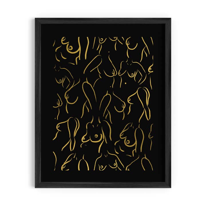 Boss Dotty Paper Co. - Wholesale Art Print - Nudes No. 1 Gold Foil Art Print | 11" x 14"
