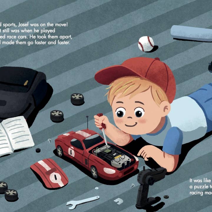 Red Racer Books - Vente Livre pour enfants de maternelle (de 3 à 5 ans) - Le grand rêve de Joseph : une histoire de l'INDY 500 - Livre pour enfants à couverture rigide6