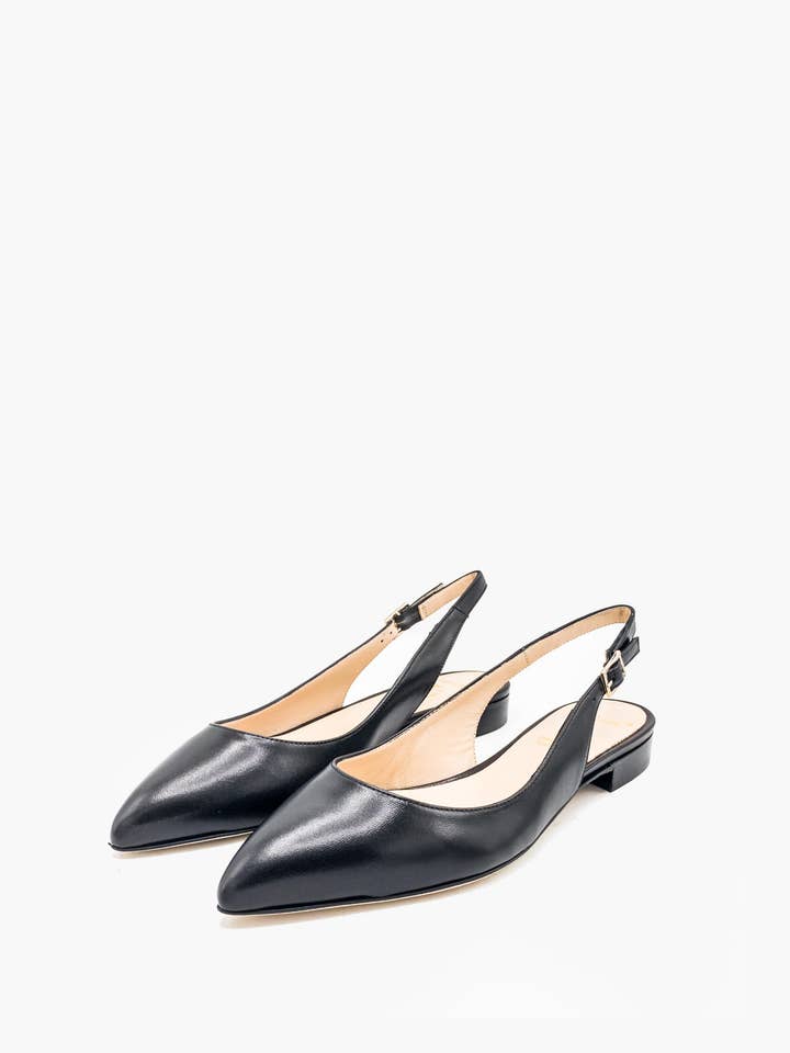 Luca Grossi leren slingback met hak van 2 cm voor wholesale door Luca Grossi
