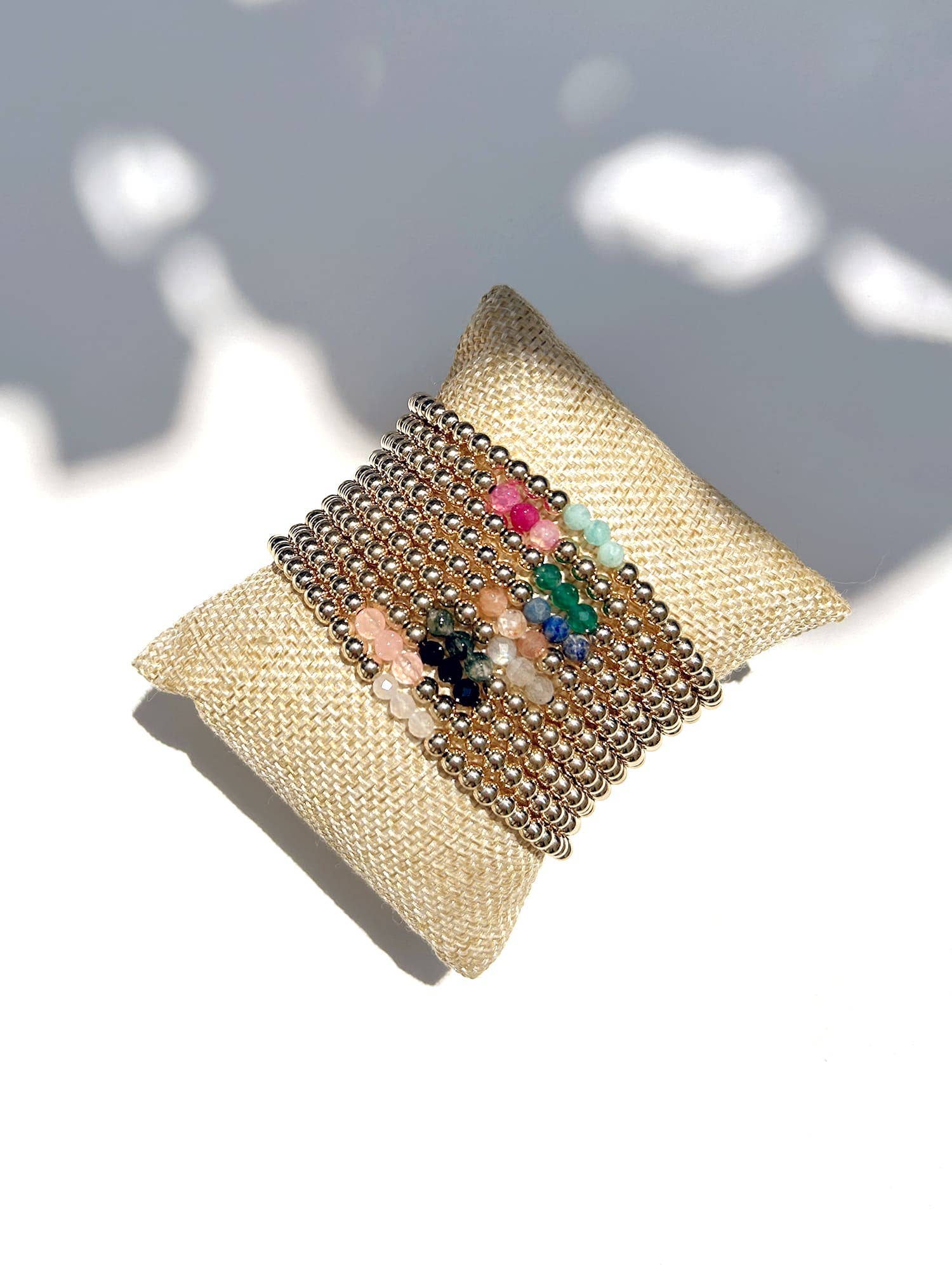 Kaylie Dawn Jewelry - Wholesale Beaded Bracelet - Set of 6: Gemma Gold Filled Stackable Bracelets Made in USA5