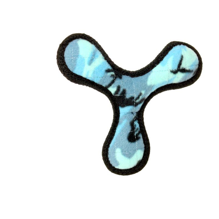 Tuffy Dog Toys - VIP Products - Vendita all'ingrosso Giocattoli sonori per animali - Cani - Tuffy Jr Boomerang - Giocattolo per cani blu mimetico, durevole e che emette suoni3