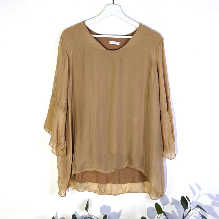Tempest Designs - Wholesale Blouse - Women's - Silk blend top with slightly fluted sleeves (S-M)4