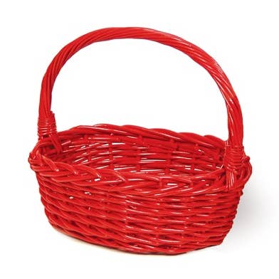 Red Oval Painted Basket for Gift and Display for wholesale by Willow Group