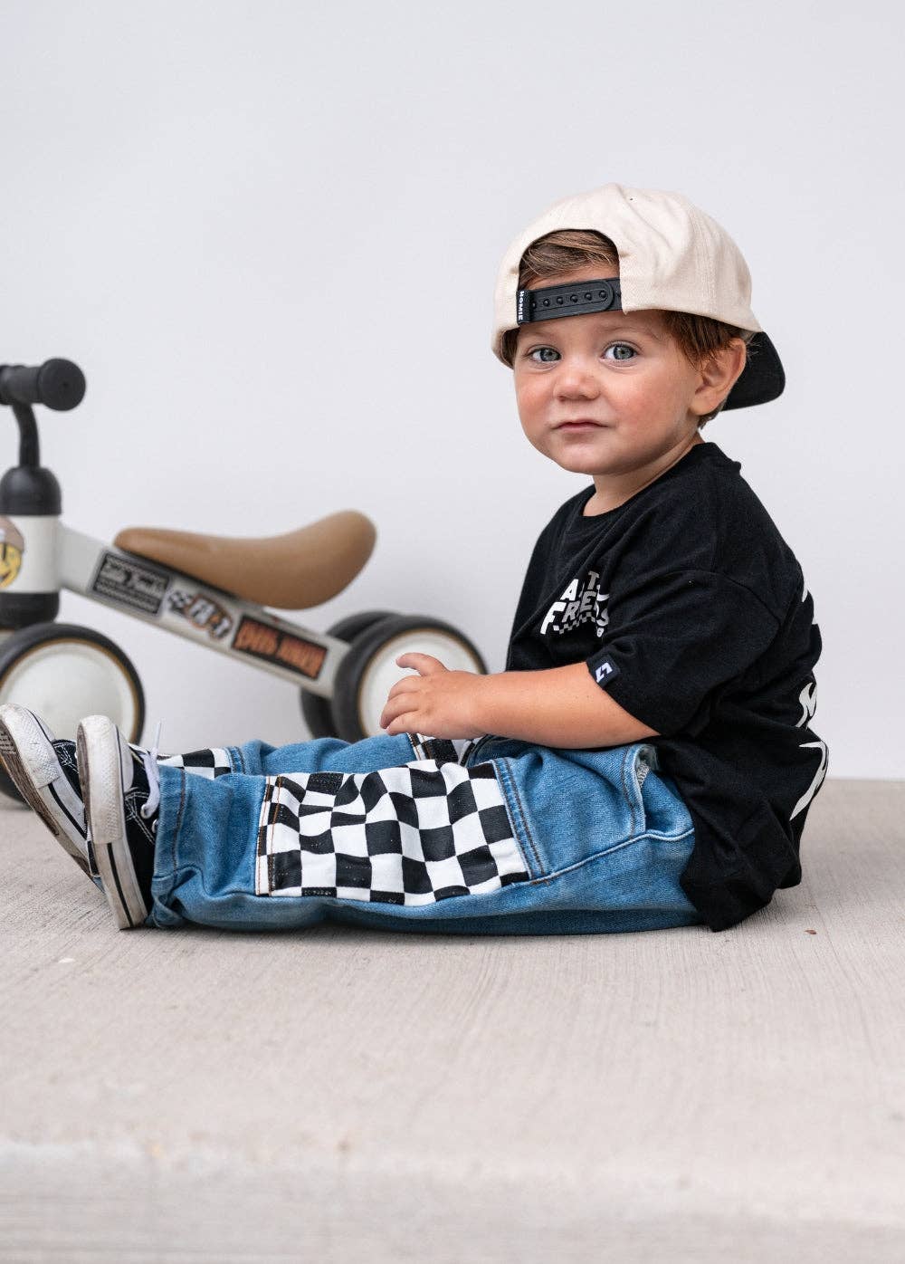 Little Trouble - Vendita all'ingrosso Jeans - Bambini - Jeans larghi a quadri2
