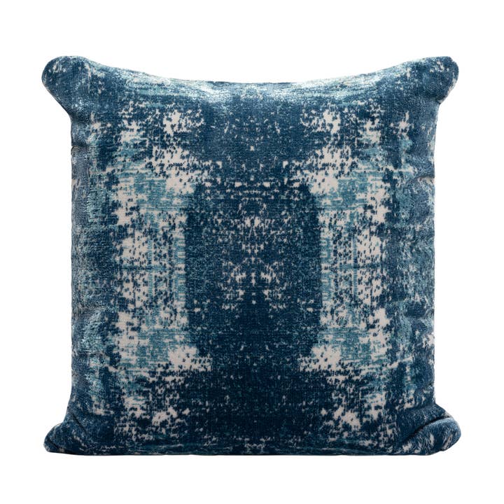 Misty Modern Abstract Acrylic Throw Pillow, Blue/Ivory for wholesale by LR Home