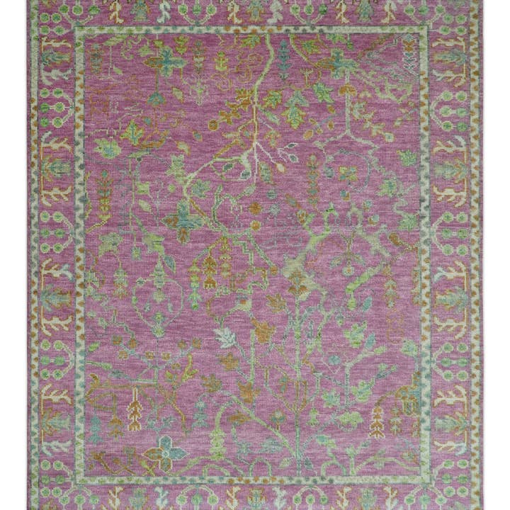 The Rug Decor, Inc. - Wholesale Area rug - The Plants and Roots Pink and Green Hand Knotted Traditional Custom Made Wool Rug