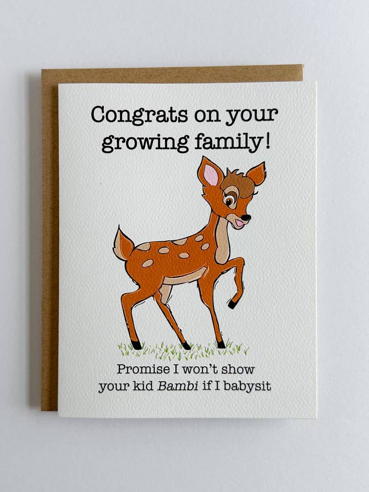 Bambi Babykort for engroshandel hos Wild Card Creations