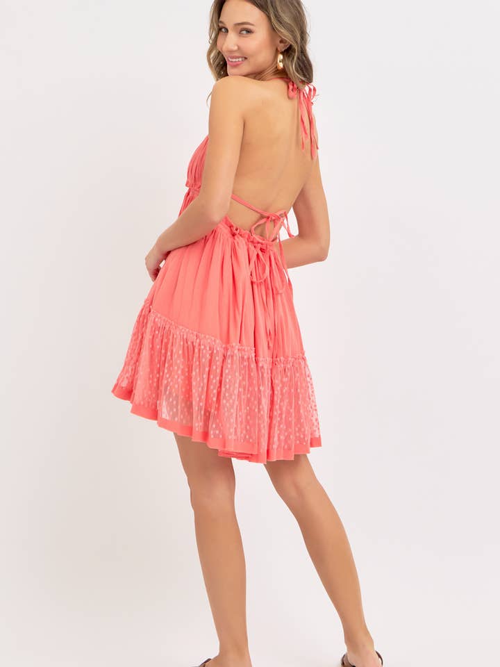 Sweet Lovely by Jen - Wholesale Dress - Women's - HALTER OPEN BACK BILLOWY MINI DRESS28