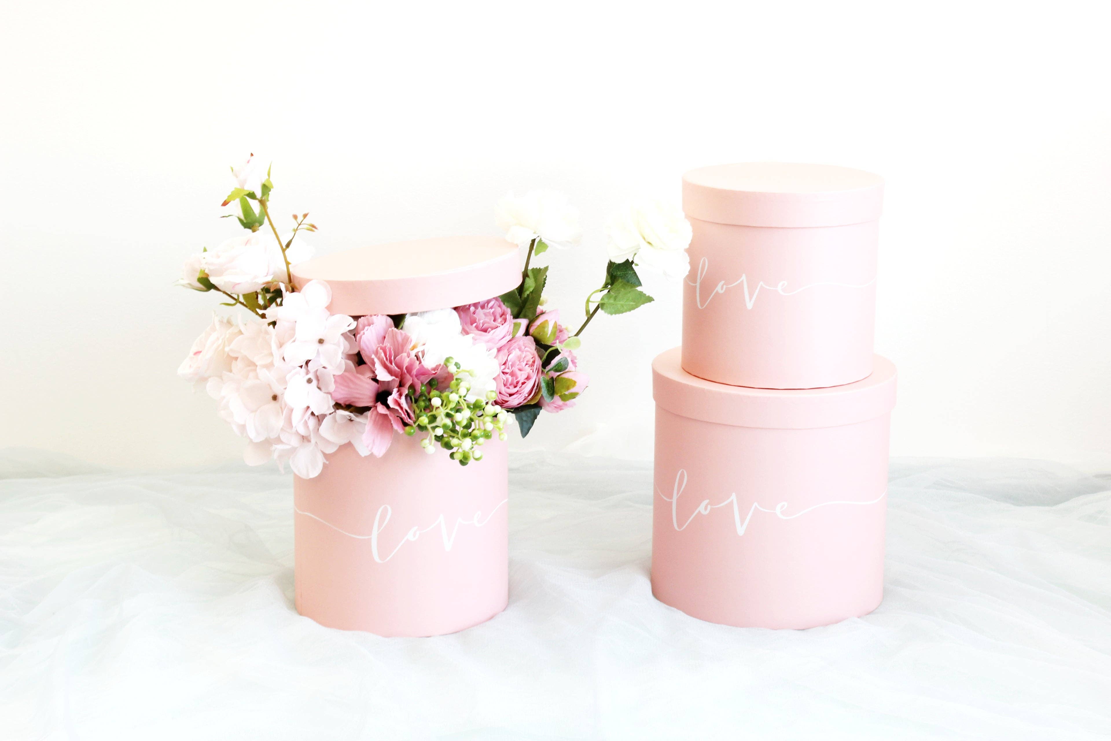 Elegant Design Supply - Wholesale Gift Box - Love Pattern Round Hat Flower Box8