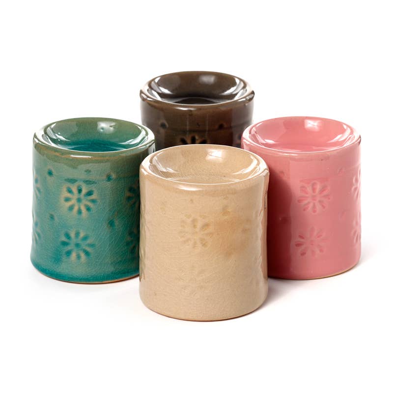 Puckator EU - Wholesale Oil Warmer - Eden Small Embossed Flower Oil Burner1