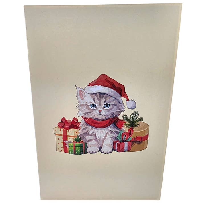 Color Pop Cards - Wholesale Christmas card - Christmas Kittens Pop Up Card3