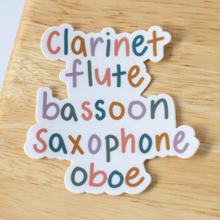 Musically Minted - Wholesale Sticker - Woodwind Instruments Sticker0
