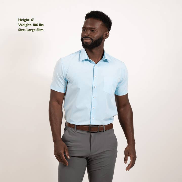 Tough Apparel - Wholesale Button Down Shirt - Men's - Hustle Shirt - Short Sleeve - Blue1