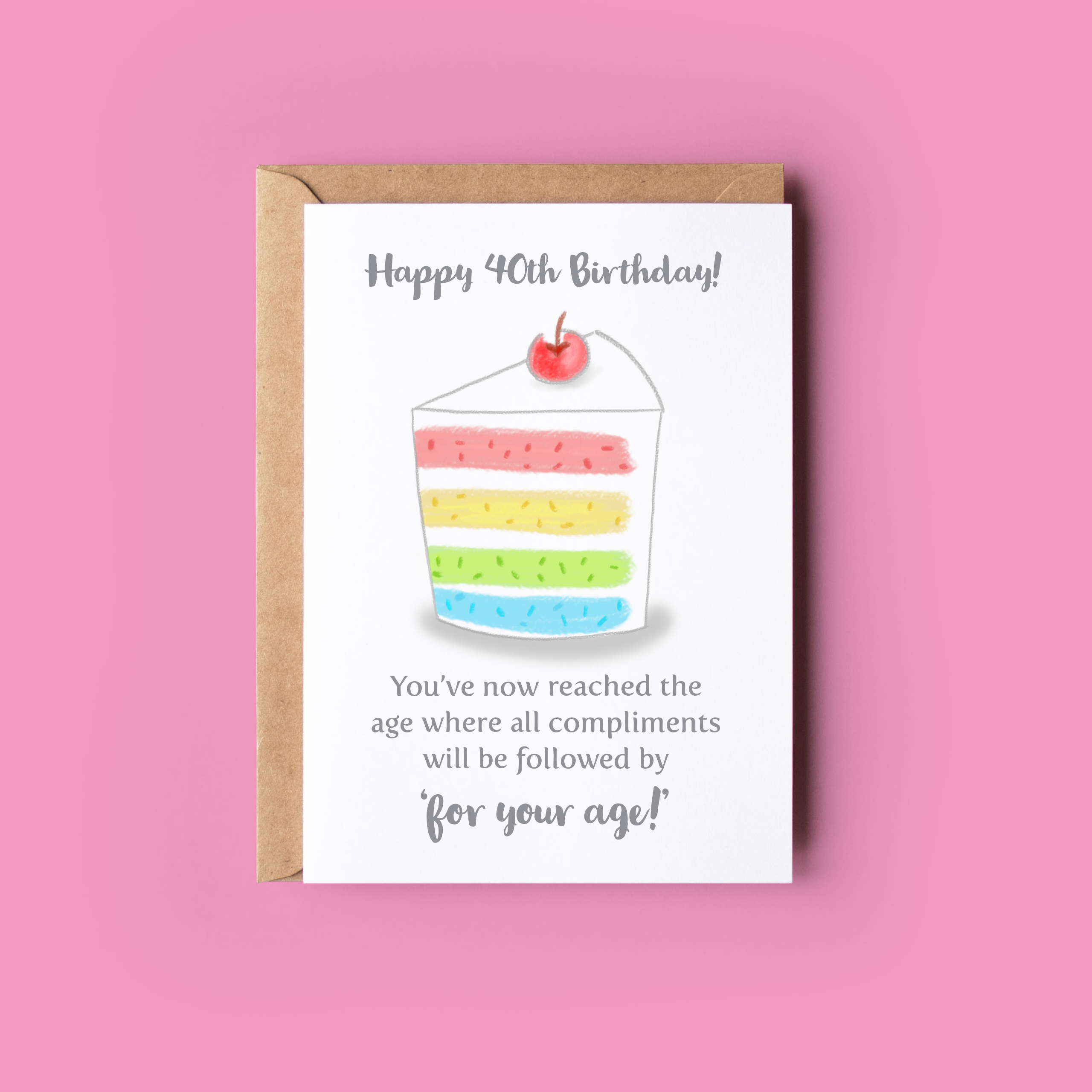 Wonky Cards - Wholesale Birthday Card - Happy 40th Birthday Birthday cards0